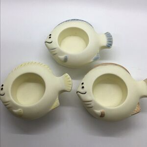 Set of Three Partylite Fish Tealight Holders